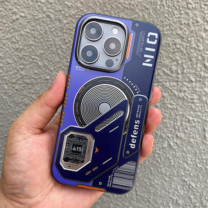 HANTANG pour 15 <span class=keywords><strong>Pro</strong></span> <span class=keywords><strong>Max</strong></span> TPU+PC Anneau magnétique antichoc Mat Compatible 5G Étui de protection - Product Image 6