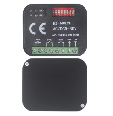 Universal Garage Door Receiver 2CH Controller Remote Control Switch 12V 24V Gate Door Opener with RF433 Transmitter