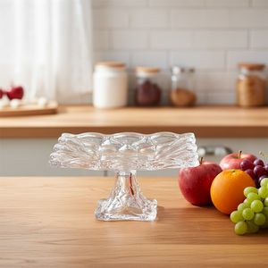 37.8cm hollow flower square shape with base Decoration Wedding crystal glass Candy Storage Container Glass Candy fruit bowl - Product Image 6