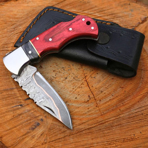 Damascus Folding <b>Knife</b> with Olive Wood Handle Damascus Steel Pocket <b>Knife</b> with Secure <b>Lock</b> Professional Damascus Folding <b>Knife</b> - Product Image 4