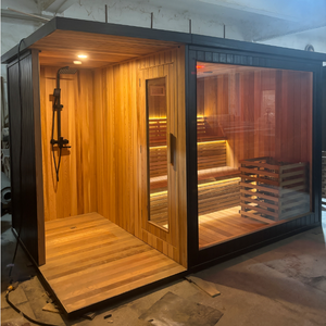 <span class=keywords><strong>Cabine</strong></span> <span class=keywords><strong>de</strong></span> sauna <span class=keywords><strong>de</strong></span> <span class=keywords><strong>jardin</strong></span> <span class=keywords><strong>en</strong></span> <span class=keywords><strong>bois</strong></span> <span class=keywords><strong>de</strong></span> pruche massif au design moderne et luxueux avec chauffage électrique et vapeur humide pour appartement et villa, utilisation <span class=keywords><strong>en</strong></span> extérieur - Product Image 6