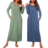 Robe de nuit Hongbo pour femme, vente en gros, ample, manches longues, longueur cheville, design personnalisé, élégante, pour la maison