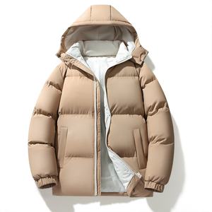 Chaqueta de Invierno Personalizable, Cortavientos, con Capucha, Acolchada de Algodón Grueso, Abrigo Moderno, Cálido Básico para Uso Casual, Opciones de Tallas Grandes - Product Image 3