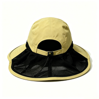 Topi Bucket Kanvas Pelindung Sinar Matahari UPF50+ dengan Pinggiran Lebar, Dapat Disesuaikan, untuk Memancing di Luar Ruangan, Dilengkapi Tali Dagu, Jaring Bernapas, Cocok untuk Hiking Musim Panas