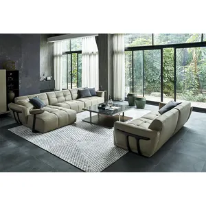佛山家具分段角欧式现代沙发客厅真皮沙发