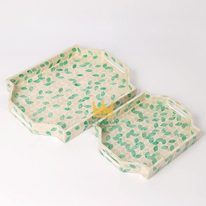 Plateau de service rectangulaire écologique en nacre, couleur personnalisée, décoratif, fait main, polyvalent, luxe simple, Vietnam - Product Image 2