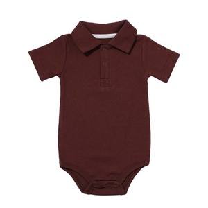 Custom Logo Unisex Summer Baby Rompers <b>Onesie</b> Newborn Crawler Polo Shirt Short Sleeve Printed Polyester Cotton - Product Image 1