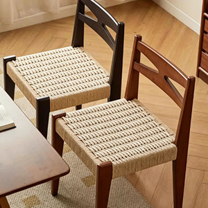 Chaises de salle à manger en rotin tissé en bois massif de haute qualité, design moderne, vente directe d'usine pour l'ameublement de la maison - Product Image 3