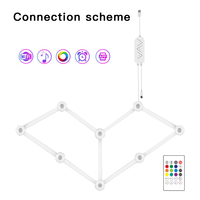 Iluminación de Pared RGB Modular Inteligente DIY con Sincronización Musical, Barra LED Moderna para Decoración del Hogar, Luz de 9 Segmentos para Gaming, Streaming y App de Casa Inteligente