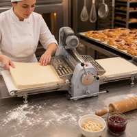 Laminoir à pâte commercial pliable en acier inoxydable pour la pâte à pain, à pizza, à tarte, machine à étaler la pâte pour boulangerie