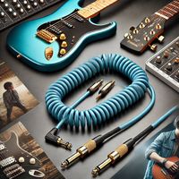 Haute qualité coloré enroulé guitare électrique conduit basse câble ressort instrument guitare câble guitare connecteur ressort câble
