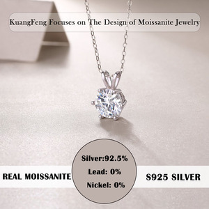 1/2 Karaat Moissanite Hanger Ketting 925 Sterling Zilver Met Zes Prong Setting Klassieke Sieraden Dames Cadeau - Product Image 4