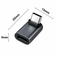 Adaptateur USB-C 90 degrés en aluminium à charge rapide OTG, protection contre les courts-circuits, pour jeux mobiles, ordinateurs portables, OEM – Vente directe usine