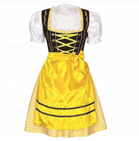 Ensemble de robe Dirndl pour femmes pour l'Oktoberfest 2024, motif à carreaux, longueur mini/midi/longue, belle robe en coton doux, costume sexy pour la bière
