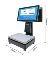 Balance de caisse tactile capacitive Aibao avec écran 15,6 pouces, lecteur de codes-barres IA, Android 11, 64 Go de stockage, garantie 1 an pour supermarché