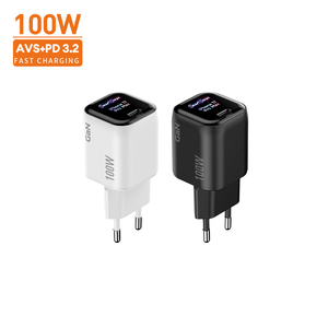 Chargeur de voyage USB-C GaN 100W, prise US, PD 3.2 PPS AVS, affichage intelligent, charge rapide, adaptateur secteur pour ordinateur portable, compatible Google <span class=keywords><strong>Pixel</strong></span> - Product Image 1
