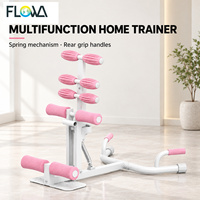 FLOWA Home Gym Multifonction Trainer Blanc Rose Machine à Squat Profond avec Ressorts
