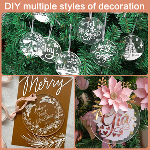 Ornamen Akrilik Bulat Kosong Berlubang Diameter 2 Inci/2,5 Inci Perlengkapan Kerajinan DIY - Product Image 4