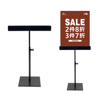 Support métallique moderne personnalisé Présentoir publicitaire de bureau Panneau d'affichage de carte de table droit double face