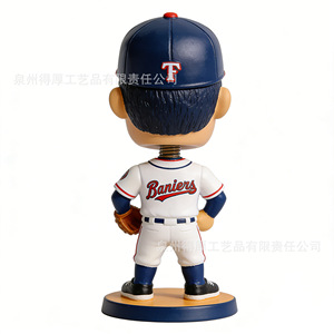<b>Custom</b> Baseball Player Bobblehead <b>Doll</b> Resin Sports Gift Figure Ivory White Modern Art Decorations - Product Image 3