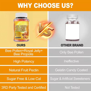Gummies de pollen d'abeille 1000MG à marque privée, supplément de <span class=keywords><strong>propolis</strong></span> d'abeille pour l'immunité et la santé de la peau - Product Image 6