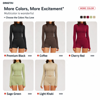 Ensemble de yoga 3 pièces pour femme : Veste zippée, soutien-gorge de sport à col en V profond, short de cyclisme taille haute croisée avec trous pour les pouces et poches latérales, idéal pour la course à pied