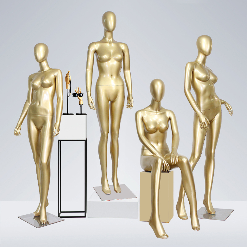 Goud Zwart Wit Model Nieuw Type Goud Mannequin Full Body Sexy Pop Staande Vrouwelijke Mannequin Voor Display