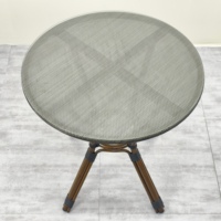 Ensemble de salle à manger Bistro français léger tissu textile en aluminium parc de restaurant européen table basse extérieure usine en gros