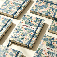Carnet à couverture rigide personnalisé à motif floral A5, avec bande élastique et marque-page en ruban, idéal comme cadeau