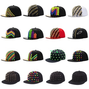 Customized Unisex Studded Baseball <b>Cap</b> Rock Cool Hip Hop Studded Rivet Snapback <b>Flat</b> <b>Cap</b> Hat Adjustable Hat for <b>Men</b> and Women - Product Image 1