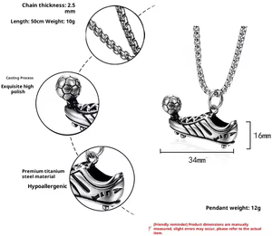 Collar con Colgante de Cadena de Acero Inoxidable Estilo <span class=keywords><strong>Punk</strong></span>, Zapatos de Fútbol Europeos Americanos Más Vendidos, para Hombre - Product Image 4