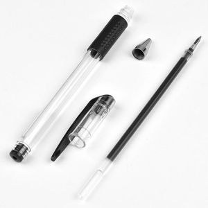 Stylo gel standard européen 0,5 mm, pointe en tungstène, coque en plastique, pour bureau et école, options d'encre noire, rouge et bleue - Product Image 5