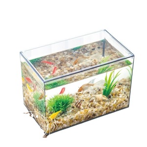 Aquarium van acryl met hoge helderheid - glazen look met deksel, voor goudvis, <span class=keywords><strong>betta</strong></span> en kleine vissen - Product Image 1