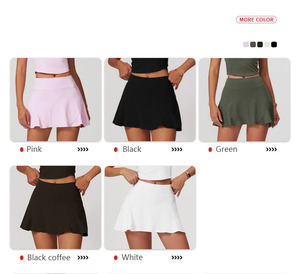 XW-DBQ8661 Großhändler Hohe Qualität Komfortable Beach Gym Fitness Hohe Taille Yoga Kleid Tennis Rock Für Frauen - Product Image 5