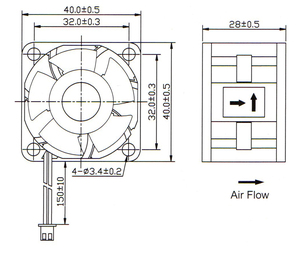 <span class=keywords><strong>Ventilateur</strong></span> à inverseur sans balais haute vitesse 40*40*28mm 4028mm DC 12V 0.12A 5000RPM Débit d'air élevé pour purificateur d'air compact <span class=keywords><strong>Ventilateur</strong></span> <span class=keywords><strong>de</strong></span> ventilation - Product Image 6