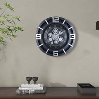 Horloge murale géante de 50 cm de haute qualité avec engrenages, silencieuse, pour table basse, design engrenages, décoration intérieure