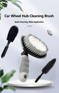 <b>Small</b> Dual-Use Black Plastic Detailing Brush for Home <b>Wheel</b> Hub Cleaning Car Wash and Tire Gap Clearance - Product Image 4