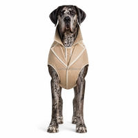 Gilet beige pour chien à double col, boutonné sur le devant, en tissu sergé, sans manches, pour chiens de taille moyenne à grande, pour la marche en extérieur, coupe-vent