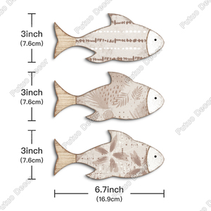 Juego de pared de peces de PVC Marine Life Ocean Breeze para decoración costera armonía subacuática peces de PVC arte de pared de 3 piezas - Product Image 2
