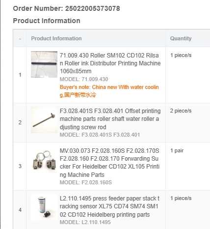 Order Number: 25022005373078 Offset Printing Machine Part| Alibaba.com