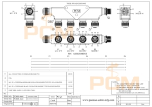 वाटरप्रूफ एम 12 एल कोडिंग एल-कोडित सेंसर कनेक्टर एम 12 पावर डिस्ट्रीब्यूटर्स 5-वायर 4 + पी 5पिन एडाप्टर शाखा केबल - Product Image 6