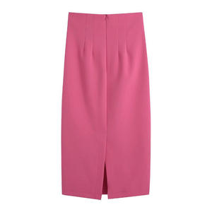 Nouvelle jupe midi moulante rose élégante pour femme, style OL coréen, collection printemps-été-automne, idéale pour le bureau - Product Image 2