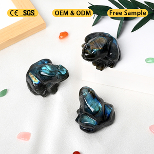 Figurines de grenouilles en labradorite sculptées à la main - Décoration animale en cristal en gros - Product Image 2