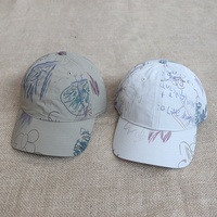 Casquettes décontractées non structurées à 6 panneaux pour papa, en nylon, à séchage rapide, imperméables, avec logo imprimé personnalisé, style graffiti, vente directe en gros