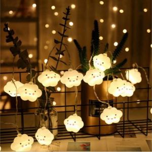 Creative White Clouds Smile Star <b>Light</b> <b>String</b> Children's Bedroom Tent Decoration Battery Powered IP67 Waterproof DC12V <b>Lights</b> - Product Image 1