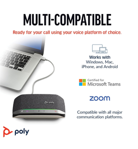 Nouveau, scellé, pour Poly Sync 20 USB-C/A, haut-parleur intelligent portable - Fonctionne avec Teams (certifié), Zoom, PC, Mac, mobile - Product Image 6