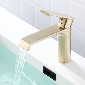 Sang Trọng Hiện Đại Vàng Phòng Tắm Lưu Vực Vòi Duy Nhất Lỗ Gắn Mixer Tap Với Gốm Van Lõi Rửa Bồn Rửa Rửa Vòi Nước - Product Image 1