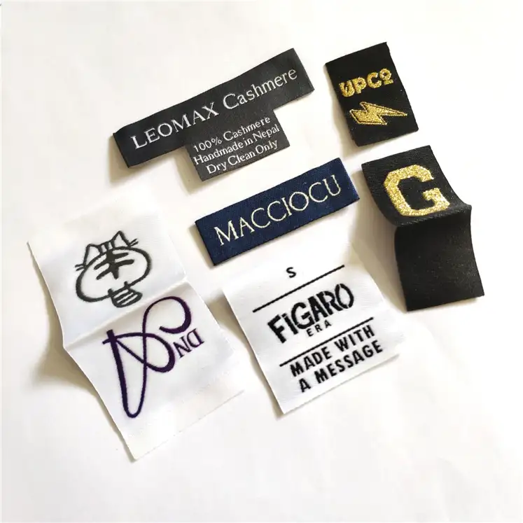 Marchio di abbigliamento personalizzato privato personale design del logo di stampa etichetta tessuta NESSUN MOQ etichetta tessuta