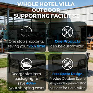 Muebles de Exterior Modernos de Madera de Teca con Tela Impermeable, Conjuntos de Balcón, Sofá de Patio para Hotel, Conjunto de Sofá de Jardín de Lujo - Product Image 5