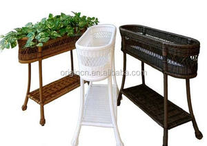 Jardinière oblongue décorative en rotin, style royal classique, pour la maison, le jardin, l'extérieur - Product Image 2